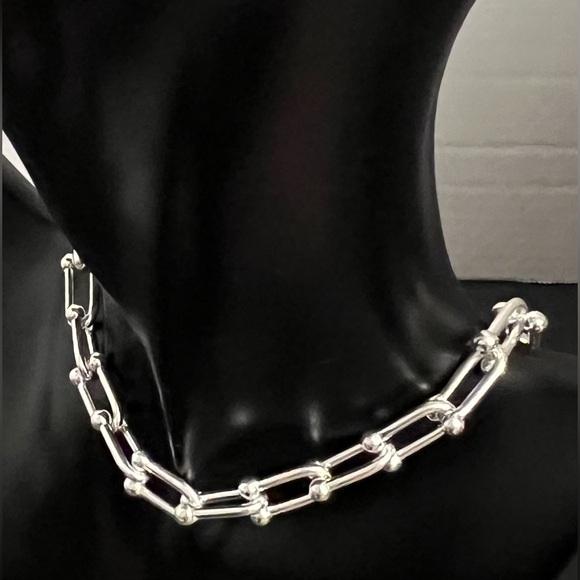 Mia Fiore Necklace Sterling Silver Plated Bronze Made In Italy U Line New - Picture 11 of 16